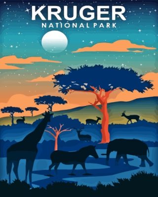 South Africa Kruger Park Poster paint by number