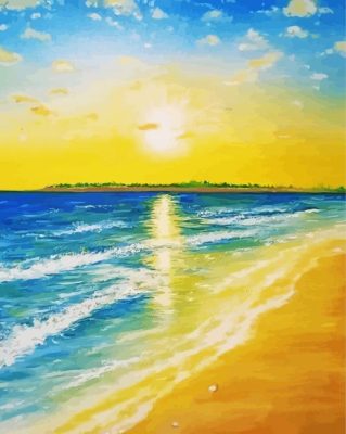 Sunrise On Beach Art paint by number