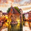 Sunset At Annecy France paint by number