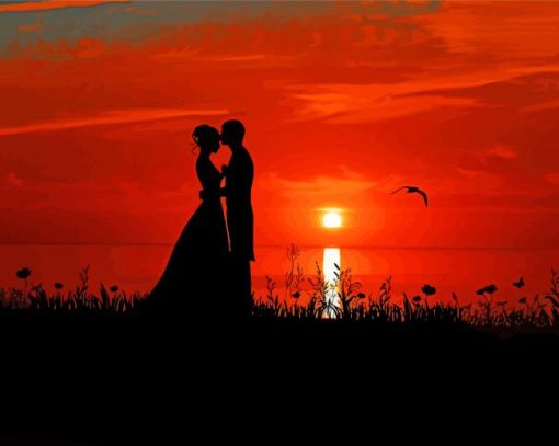 Sunset Couple Romance Paint by number