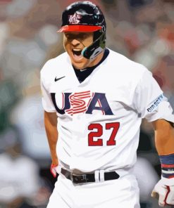 Team USA Baseballer paint by number