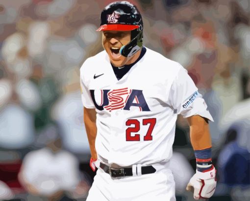 Team USA Baseballer paint by number