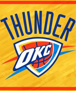 The Okc Thunder Basketball Logo Paint by number