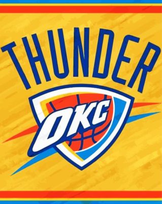 The Okc Thunder Basketball Logo Paint by number