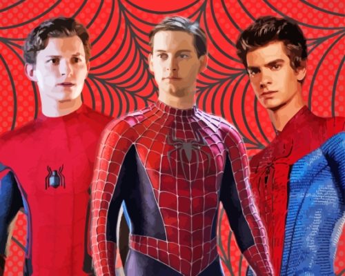 Three Spidermen paint by number