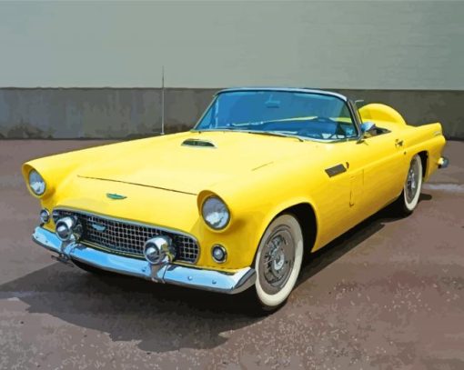 Yellow Thunderbird Ford Car paint by number