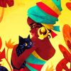 Young African Woman With Cat paint by number