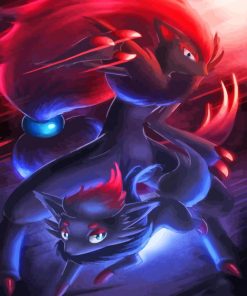 Zorua With Zoroark Art paint by number