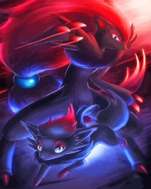 Zorua With Zoroark Art paint by number