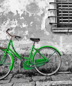 Aesthetic Green Bike paint by number