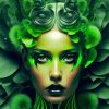 Aesthetic Beautiful Green Lady By Painting With Number