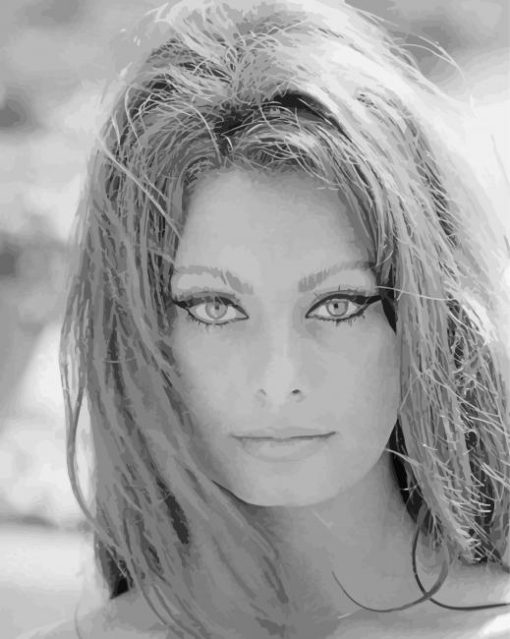 Black And White Sophia Loren Paint by number