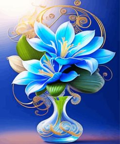 Blue Flowers Paint By Numbers