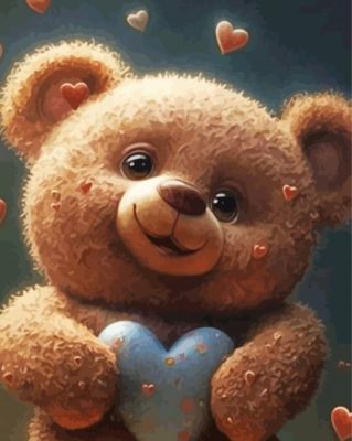 Brown Teddy Bear Paint by number