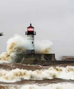 Canal Park Storm Paint by number