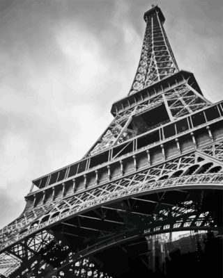 Eiffel Tower Black And White Paris paint by number