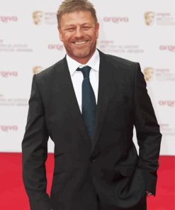 English Actor Sean Bean Smiling By Painting With Number