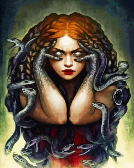 Evil Snake Woman paint by number