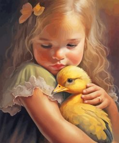 Girl And Bird paint by number