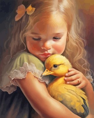 Girl And Bird paint by number