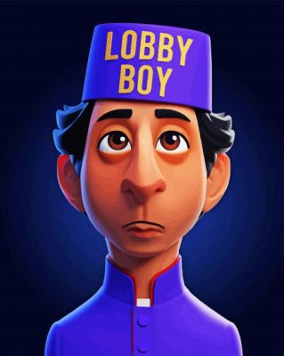 Grand Budapest Hotel Lobby Boy Zero paint by number