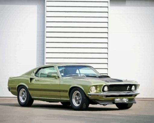 Green 1969 Mach 1 paint by number