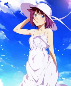 Hitagi Senjougahara From Monogatari Character By Painting With Number