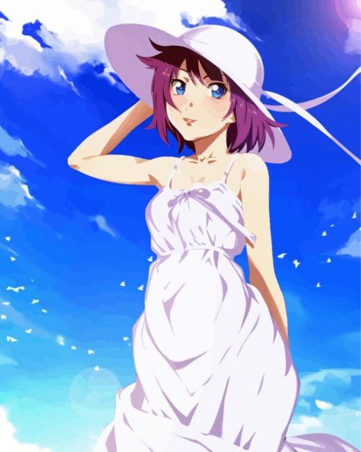 Hitagi Senjougahara From Monogatari Character By Painting With Number