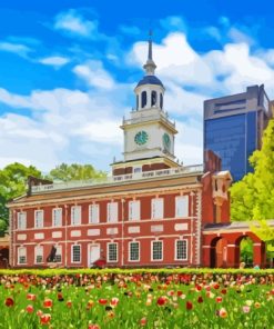 Independence Hall Historical Building paint by number