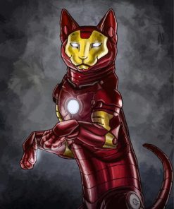 Iron Super Cat paint by number