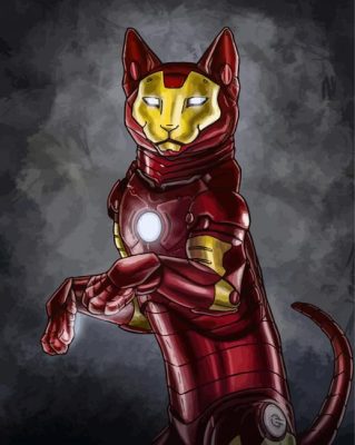 Iron Super Cat paint by number