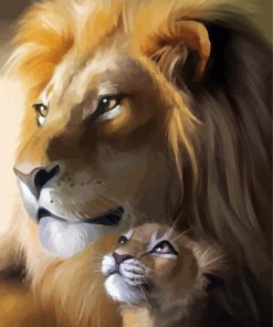 Close Up Lions By painting With Number