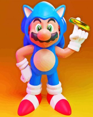 Mario Sonic paint by number