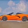 Orange C8 Convertible Corvette paint by number