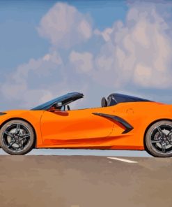 Orange C8 Convertible Corvette paint by number