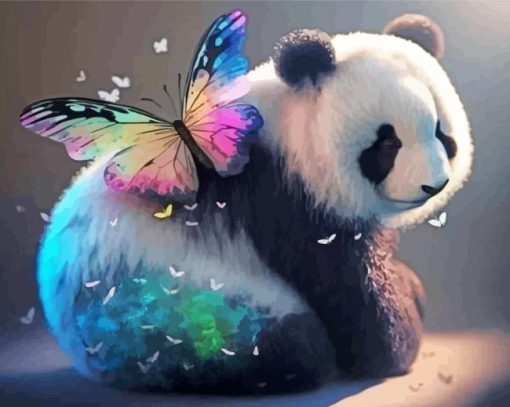 Panda And Butterfly Paint By Numbers