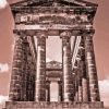 Penshaw Monument Monochrome Close Up In Pink paint by number