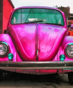 Pink Volkswagen Car paint by number