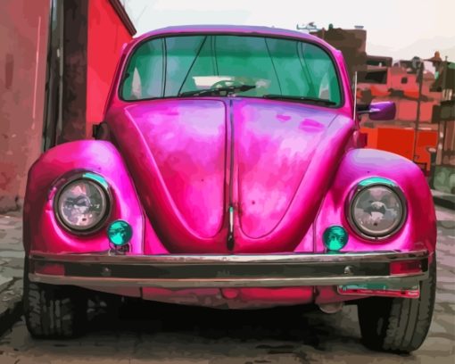 Pink Volkswagen Car paint by number