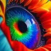 Rainbow Sunfower Eye paint by number