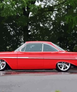 Red 1961 Chevrolet Impala By Painting With Number