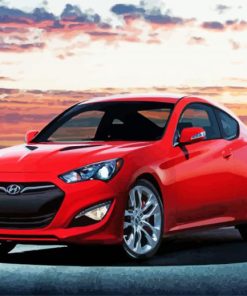 Red Hyundai Genesis Car Paint by number