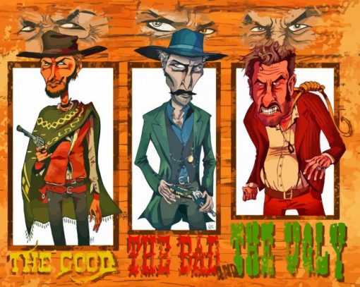 The Good The Bad And The Ugly Characters paint by number