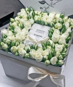 White Coco Chanel Roses paint by number