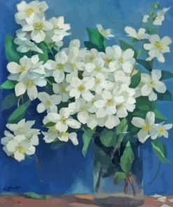 White Vintage Jasmine Flower paint by number