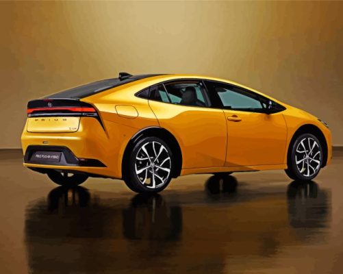 Yellow Prius paint by number