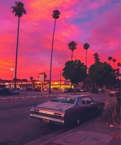 Aesthetic Sunset Vintage California Paint By Numbers