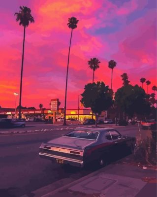 Aesthetic Sunset Vintage California Paint By Numbers