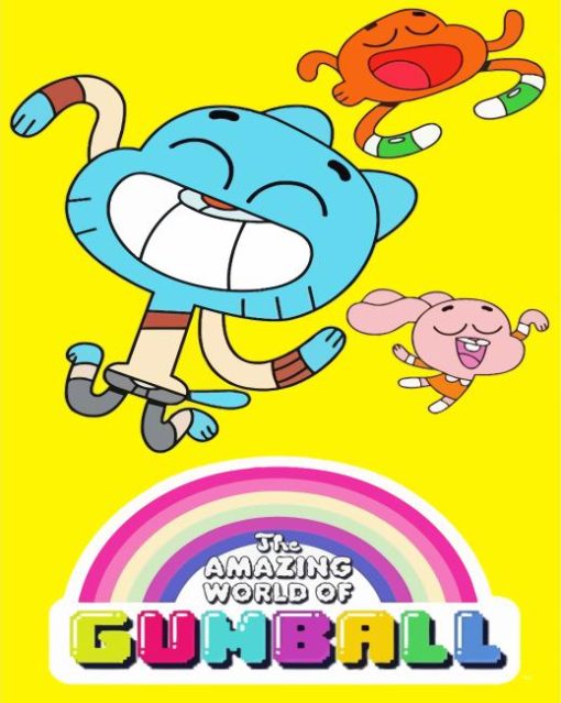 Amazing World Of Gumball Cartoon Poster Paint By Numbers