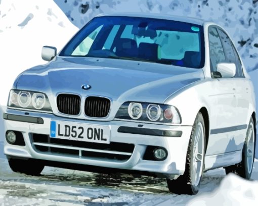 BMW E39 In Snow Paint By Numbers